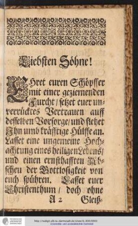 Liebsten Söhne!