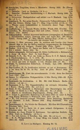 Verzeichnis des antiquarischen Bücherlagers von R. Levi, Stuttgart : [Antiquariats-Katalog], 72