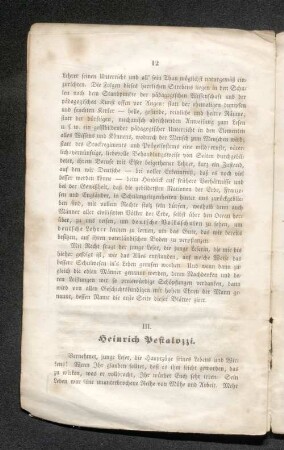 III. Heinrich Pestalozzi.