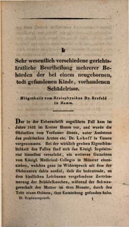Zeitschrift für die Staatsarzneikunde. Ergänzungsheft. 21, 21. 1835