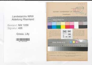 Entnazifizierung Lilly Griess , geb. 24.02.1899 (Lehrerin)