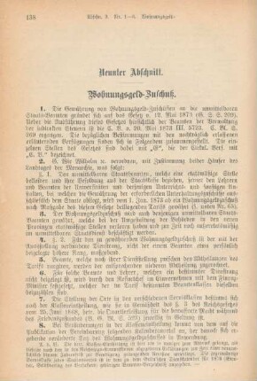 Neunter Abschnitt. Wohnungsgeld-Zuschuß.