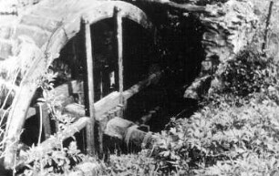 Bernsdorf-Großgrabe. Forstmühle, Wasserrad, um 1963/65 (Bildersammlung Hubertus Boden, Klipphausen)