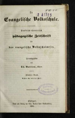 5: Die evangelische Volksschule - 5.1861