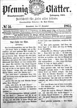 No. 51, Sonnabend, den 17. December 1864
