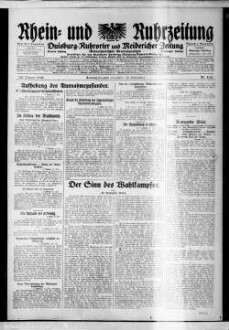 Rhein- und Ruhrzeitung : Tageszeitung für das niederrheinische Industriegebiet und den linken Niederrhein : das Blatt der westdeutschen Binnenschiffahrt