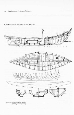 1. Pfahlewer von der Niederelbe um 1800 (Bauplan)