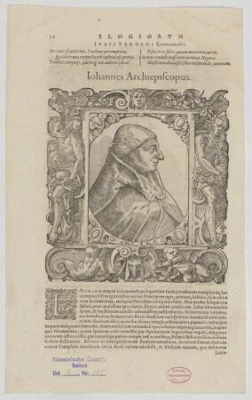 Bildnis des Iohannes, Erzbischof von Mailand