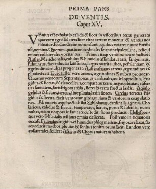 DE VENTIS. Caput XV.