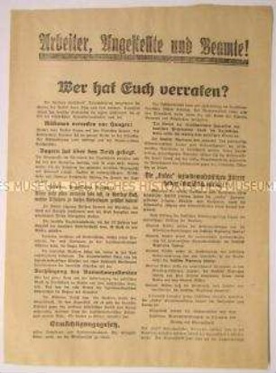 Programmatischer Beitrittsaufruf der Kommunistischen Partei Berlin-Brandenburg angesichts zunehmender Arbeitslosigkeit, Beamtenabbau und Arbeitszeitanhebung