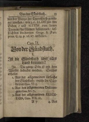 Cap. II. Von der Sündfluth.