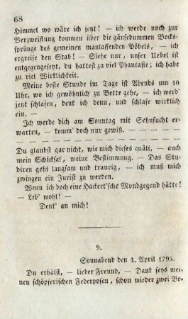 9. Sonnabend den 4. April 1795.