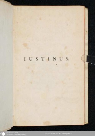 Iustini Historiae Philippicae : Ad Optimas Editiones Collatae Praemittitur Notitia Literaria ; Accedit Index Studiis Societatis Bipontinae