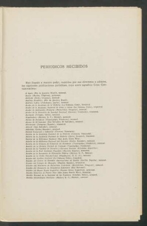 Periódicos recibidos