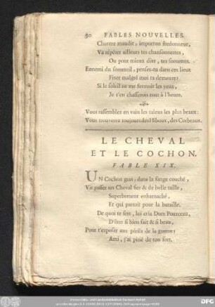 Le Cheval Et Le Cochon. Fable XIX.