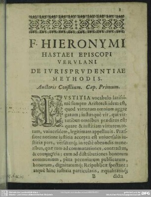 Auctoris Consilium. Cap. Primum