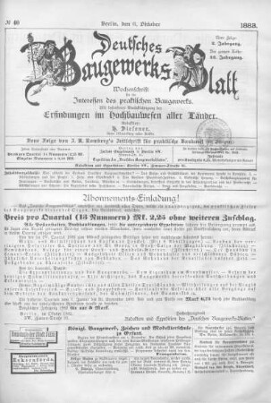 43. Jahrgang. No 40