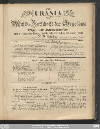 No. 5. Zweiundfünfzigster Jahrgang. 1895.