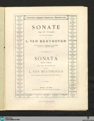 Sonate op. 13 C moll für das Pianoforte