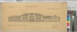 Empfangsgebäude [Bahnhof] Bielefeld, Blatt 9: Ansicht vom Bahnhofsvorplatz, M. 1:200
