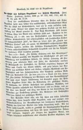 307-308 [Rezension] Mausbach, Joseph, Die Ethik des Heiligen Augustinus