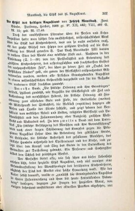 307-308 [Rezension] Mausbach, Joseph, Die Ethik des Heiligen Augustinus