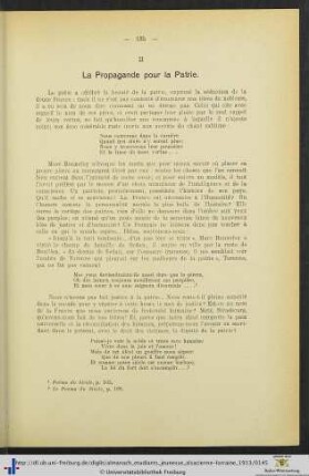 II. La Propagande pour la Patrie.