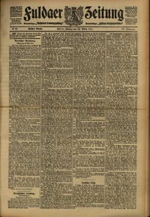 Erste Ausgabe vom Freitag, den 24. März 1911.