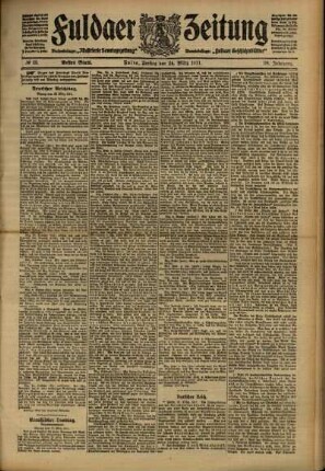 Erste Ausgabe vom Freitag, den 24. März 1911.
