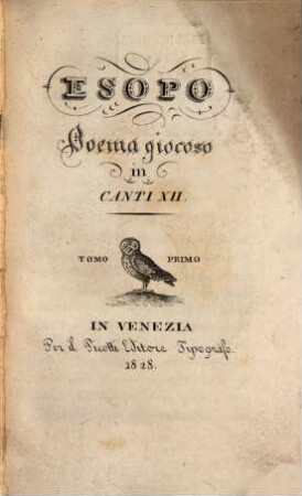 Esopo : poema giocoso in Canti XII, 1