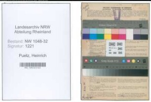Entnazifizierung Heinrich Puetz , geb. 19.08.1910 (Angestellter)