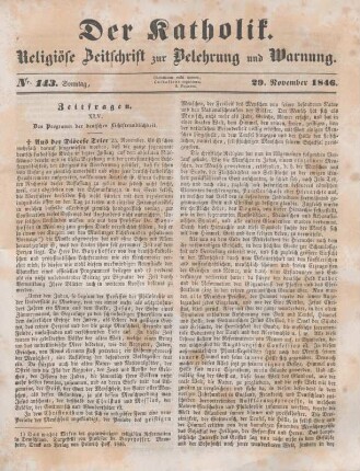 641-644 Zeitfragen : XIV. Das Programm der deutschen Lichtfreundlichkeit