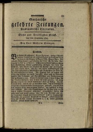 Sechs und Dreissigstes Stück, den 7ten September 1793.
