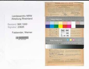 Entnazifizierung Werner Fasbender, geb. 27.01.1911 (Schlosser)