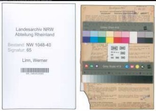 Entnazifizierung Werner Linn , geb. 03.02.1914 (Inspektor)