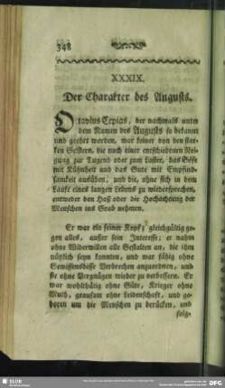 XXXIX. Der Charakter des Augusts