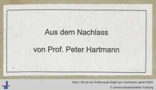 [Provenienz]: Hartmann, Peter