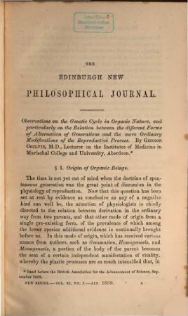 The Edinburgh new philosophical journal. 11. 1860