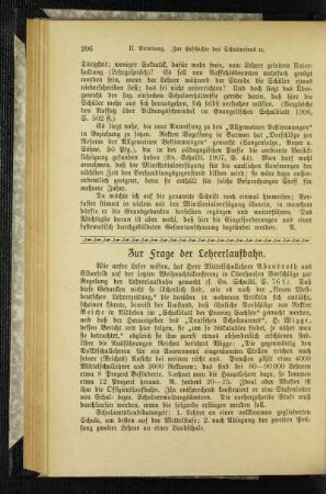 Zur Frage der Lehrerlaufbahn