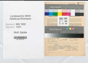 Entnazifizierung Sybille Wolf, geb. 07.12.1895 (Kontoristin)