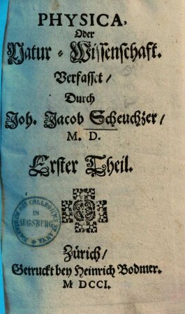 Physica, oder Natur-Wissenschaft, 1