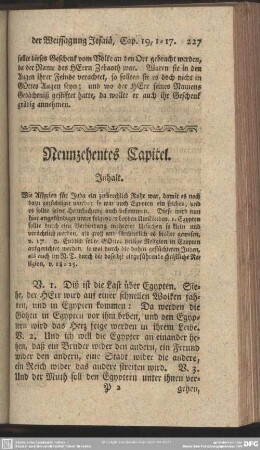 Neunzehentes Capitel