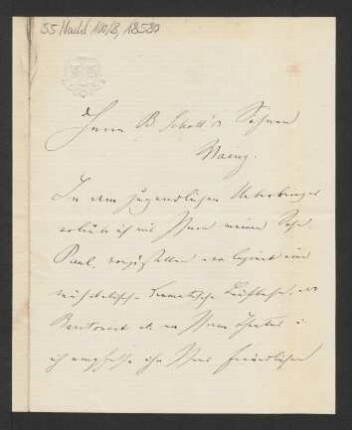 Brief an B. Schott's Söhne : 07.09.1877