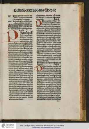 Priusquam verba collationis huius habita cum summo viro abbate Theona incipiamus evolvere, necessarium reor...