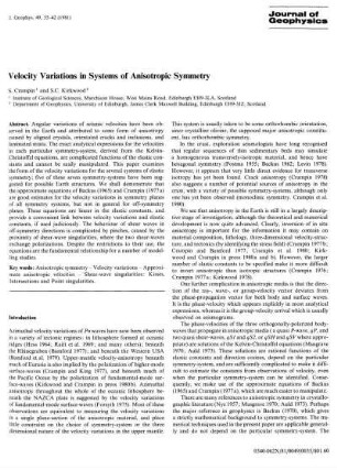 Velocity variations in systems of anisotropic symmetry