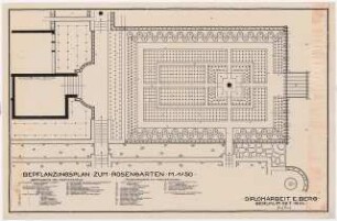 Villengarten, Berlin-Kladow: Pflanzplan Rosengarten 1:50