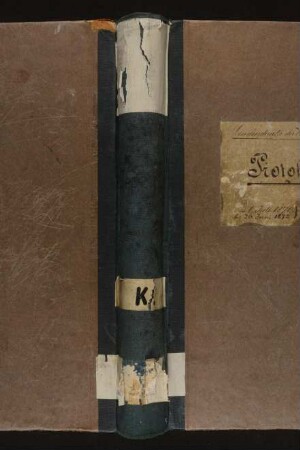 "Gemeinderath der Residenz Karlsruhe. Protokollbuch" (Außentitel)