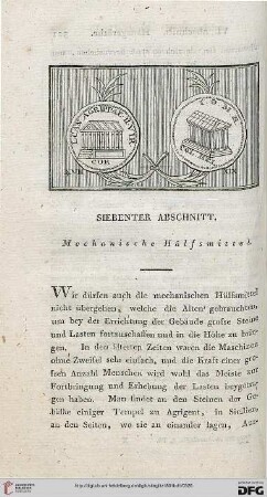 Siebenter Abschnitt: Mechanische Hilfsmittel