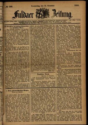 Ausgabe vom Donnerstag, den 12. November 1885.