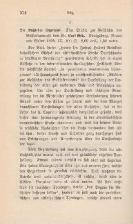 314-317 [Rezension] Goetz, Karl Gerold, Die Bußlehre Cyprians